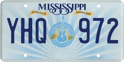 MS license plate YHQ972