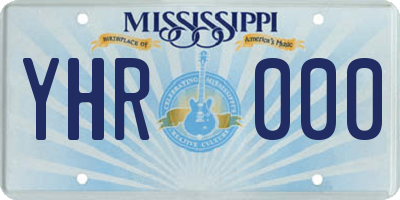 MS license plate YHR000