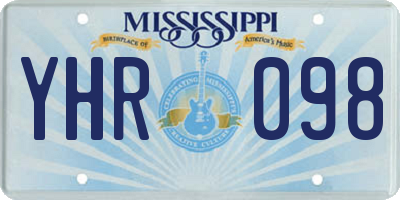 MS license plate YHR098