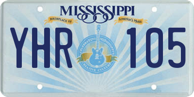 MS license plate YHR105