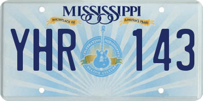 MS license plate YHR143