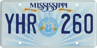 MS license plate YHR260