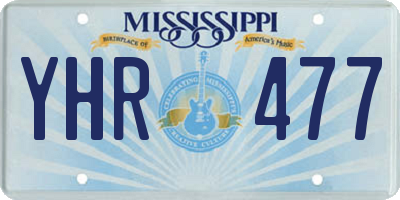 MS license plate YHR477