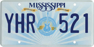 MS license plate YHR521