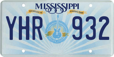 MS license plate YHR932