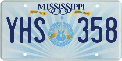 MS license plate YHS358