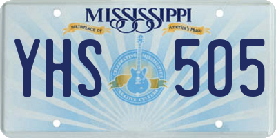 MS license plate YHS505