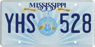 MS license plate YHS528