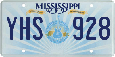 MS license plate YHS928