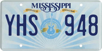 MS license plate YHS948