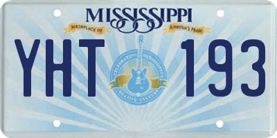 MS license plate YHT193