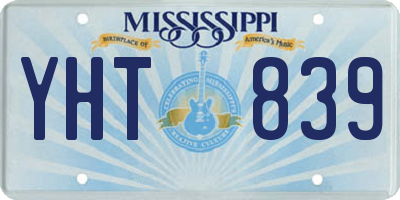 MS license plate YHT839