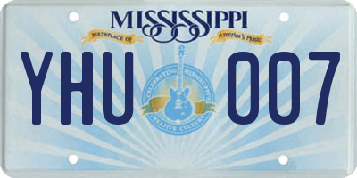 MS license plate YHU007