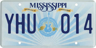 MS license plate YHU014