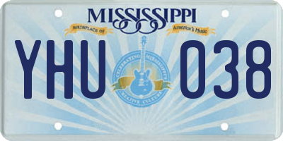 MS license plate YHU038