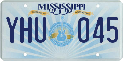 MS license plate YHU045