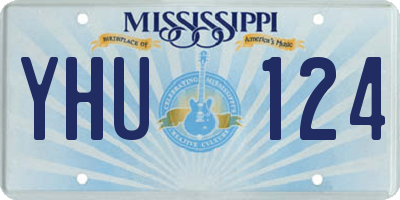 MS license plate YHU124
