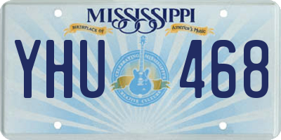 MS license plate YHU468