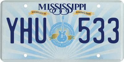 MS license plate YHU533