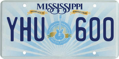 MS license plate YHU600