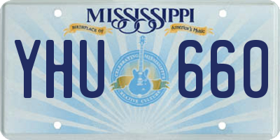 MS license plate YHU660