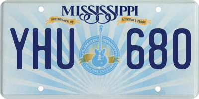 MS license plate YHU680
