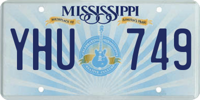 MS license plate YHU749