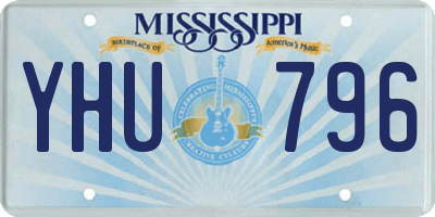 MS license plate YHU796