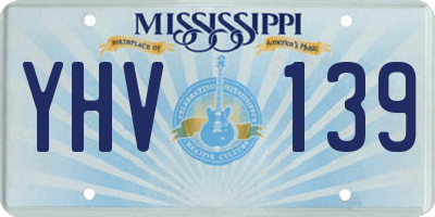 MS license plate YHV139