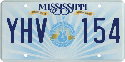 MS license plate YHV154