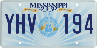 MS license plate YHV194