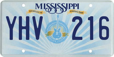 MS license plate YHV216