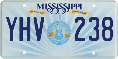 MS license plate YHV238