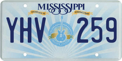 MS license plate YHV259