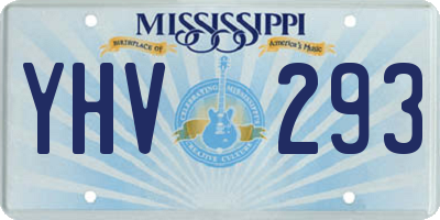MS license plate YHV293