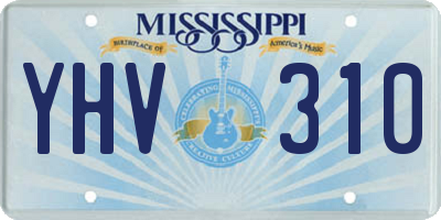 MS license plate YHV310