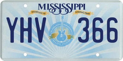 MS license plate YHV366