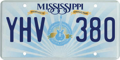 MS license plate YHV380