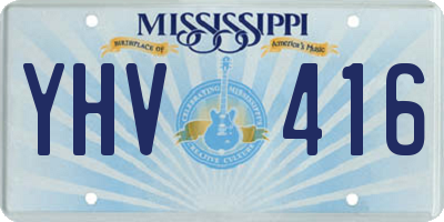 MS license plate YHV416