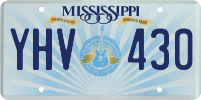 MS license plate YHV430