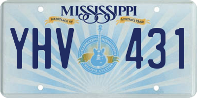 MS license plate YHV431