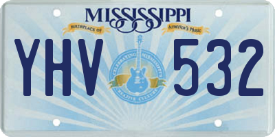 MS license plate YHV532