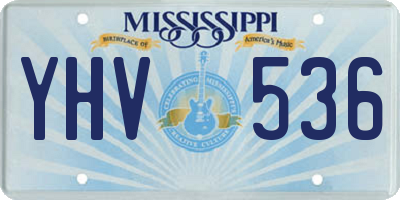 MS license plate YHV536