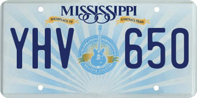 MS license plate YHV650