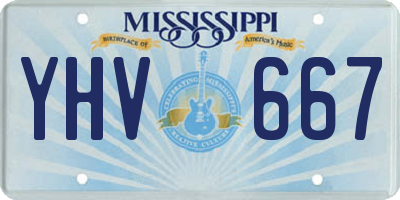 MS license plate YHV667