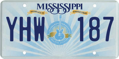 MS license plate YHW187