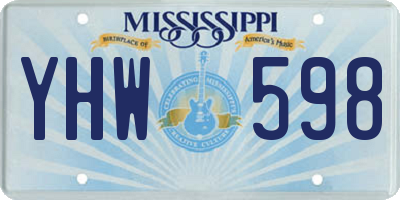 MS license plate YHW598