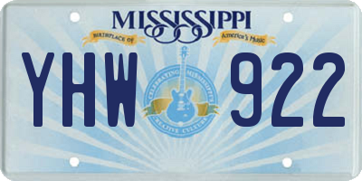 MS license plate YHW922
