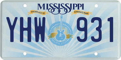 MS license plate YHW931
