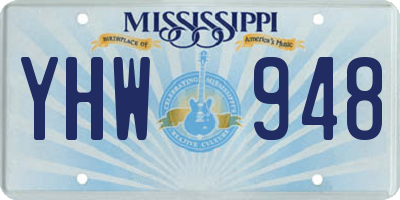 MS license plate YHW948